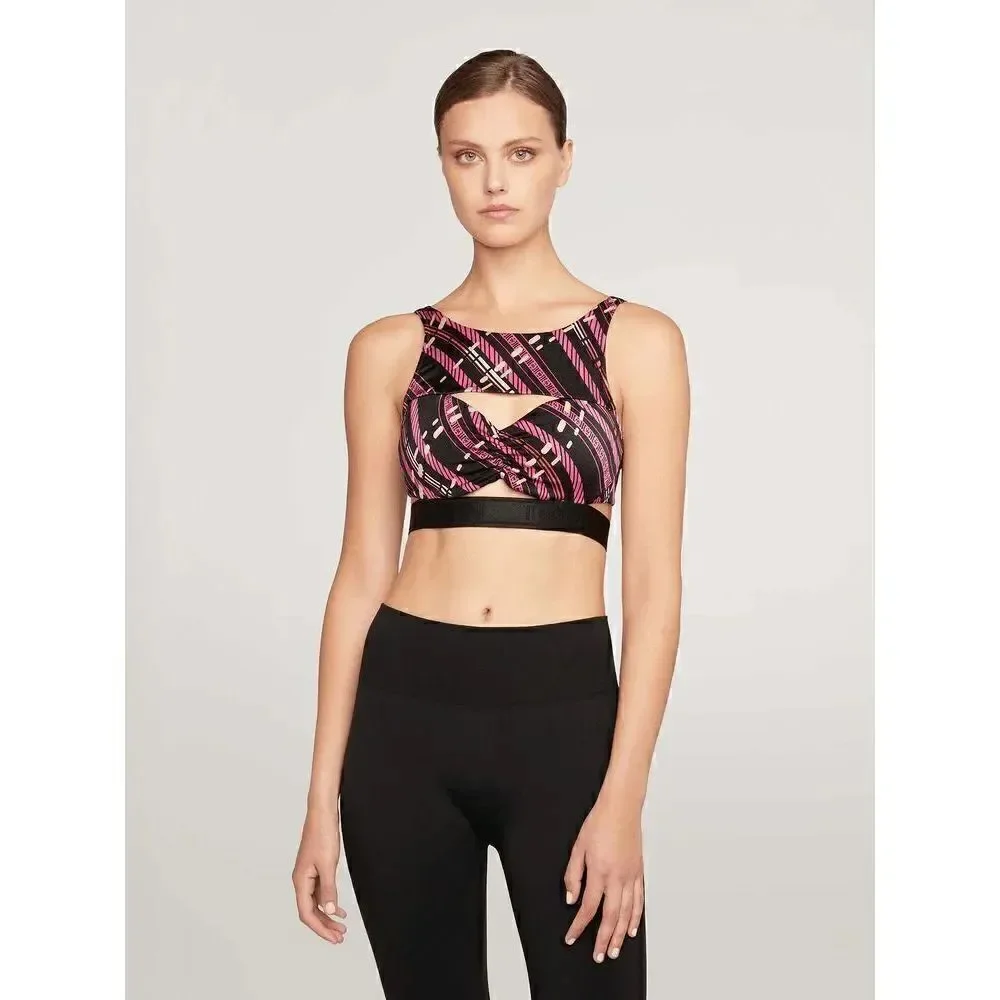 NWT Wolford Hanna Sports Bra Top S Multi Pink Black